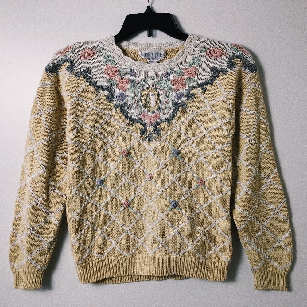 80’s VINTAGE Petite Sophisticate cottegecore sweat